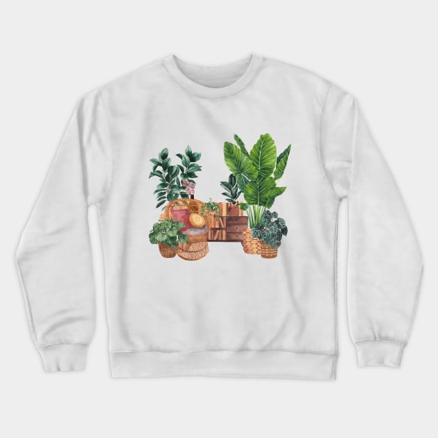 Plant Interior illustration 2 Crewneck Sweatshirt by Gush Art Studio 1